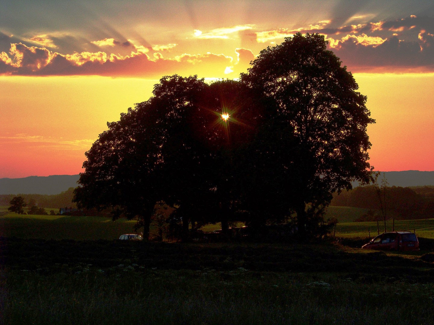 Herzlicher Sonnenuntergang