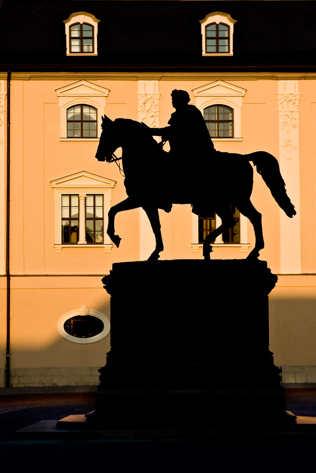 Herzog Carl August vor der Anna Amalia Bibliothek in Weimar