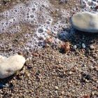 Herzsteine, Wasser, Sand und Meer