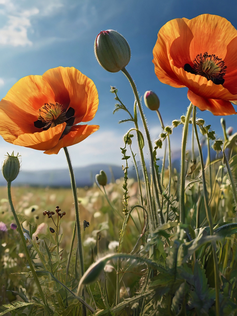 HERZTOR KI-Mohn im Sonnenlicht