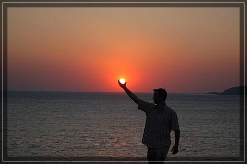 He's got the sun in his hand...