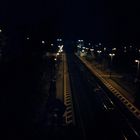 He´s waiting for train on midnight