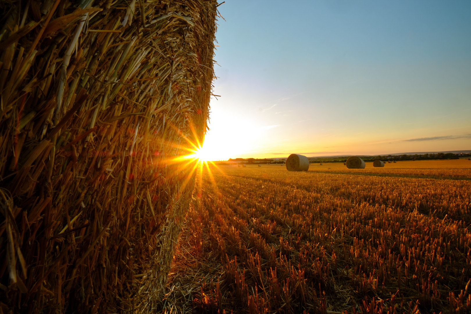 Heuballen glühen im letztem Sonnenlicht...