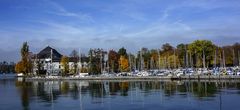 Heut am Attersee - Blick auf Schloß Kammer und die Marina von Kammer-Schörfling