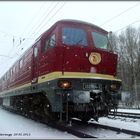 Heute 132 004 auf dem Weg nach Hause im Schnee