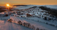 Heute am Morgen kurz nach Sonnenaufgang in Finsterau