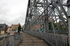 Heute auf der Brücke "Blaues Wunder" in Dresden