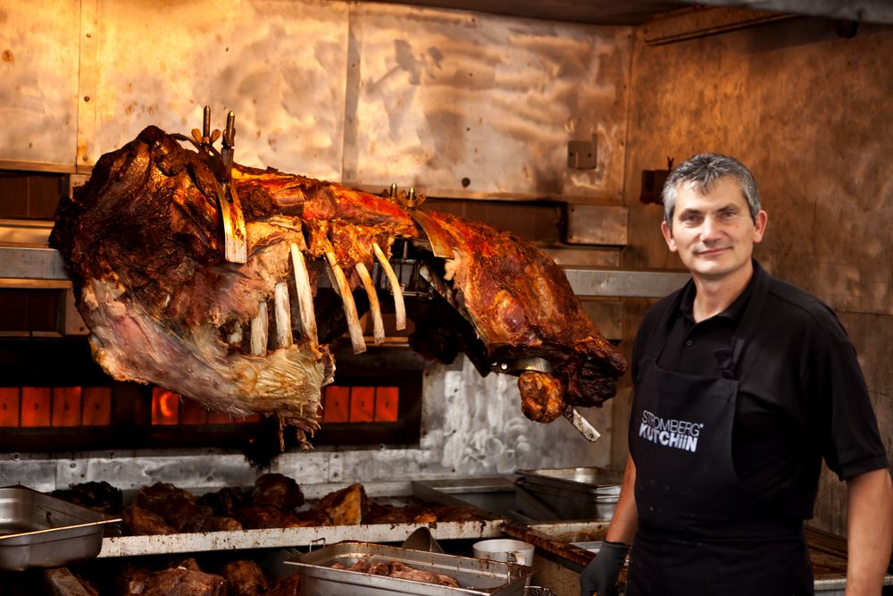 Heute gab es Ochs am Spieß ....