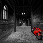 ... heute "ganz in rot", die Ducati unter dem Kibbelstieg in der Speicherstadt Hamburg