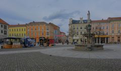 heute in Meiningen: der Heinrichsbrunnen auf dem Markt