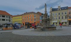 heute in Meiningen: der Heinrichsbrunnen auf dem Markt