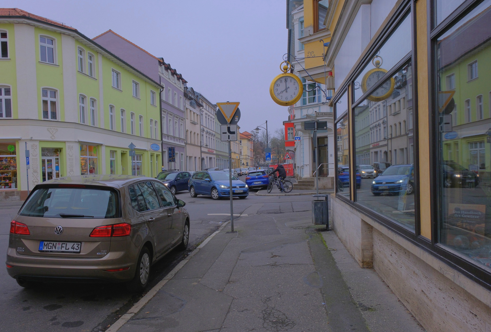 heute in Meiningen, die Uhr ist stehen geblieben