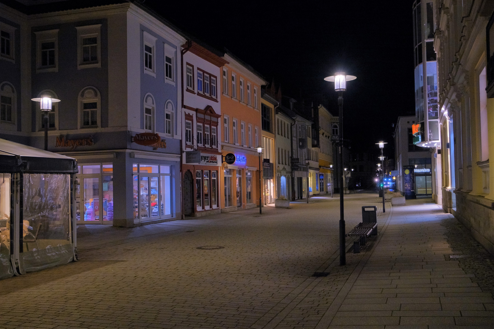 heute in Meiningen: es ist Nacht geworden