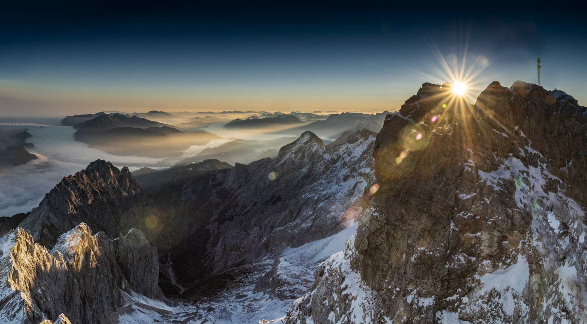 Heute Morgen auf dem Gipfel der Zugpitze....