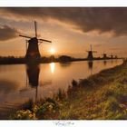 Heute: Sonnenaufgang bei den Windmühlen von Kinderdijk 