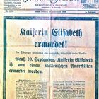 Heute vor 113-Jahren am 10.09.1898 wurde Kaiserin Elisabeth von Österreich ermordet (Sisi)