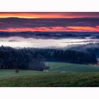 Heutiger Sonnenaufgang mit Nebel