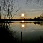 Heutiger Sonnenuntergang am Hitdorfer See in Leverkusen