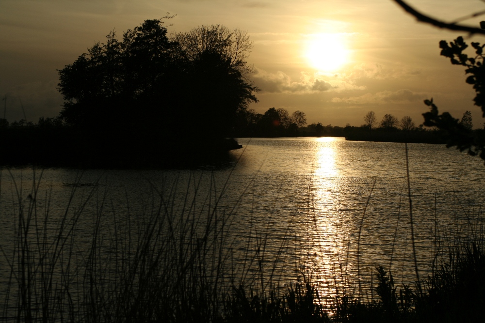 heutiger Sonnenuntergang an der Eider