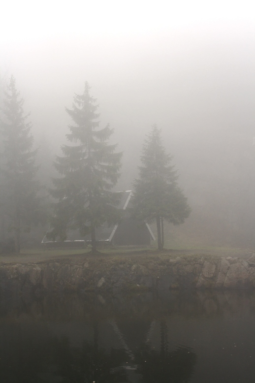 Hexenhaus im Nebel