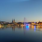 HH Alster im Abendlicht (WM Tore)