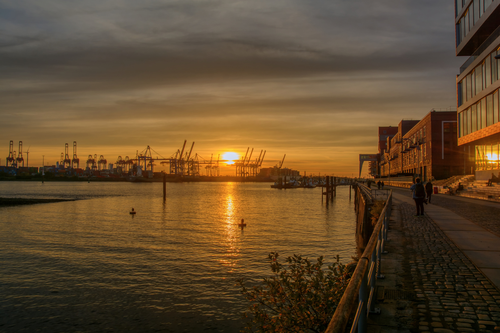 HH Hafen Sonnenuntergang