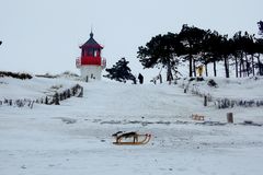Hiddensee im Winter..Leuchtturm Gellen