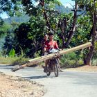 Hier gibt es kein Gegenverkehr in den Bergen von Burma ( Mayamar ) oder doch ??