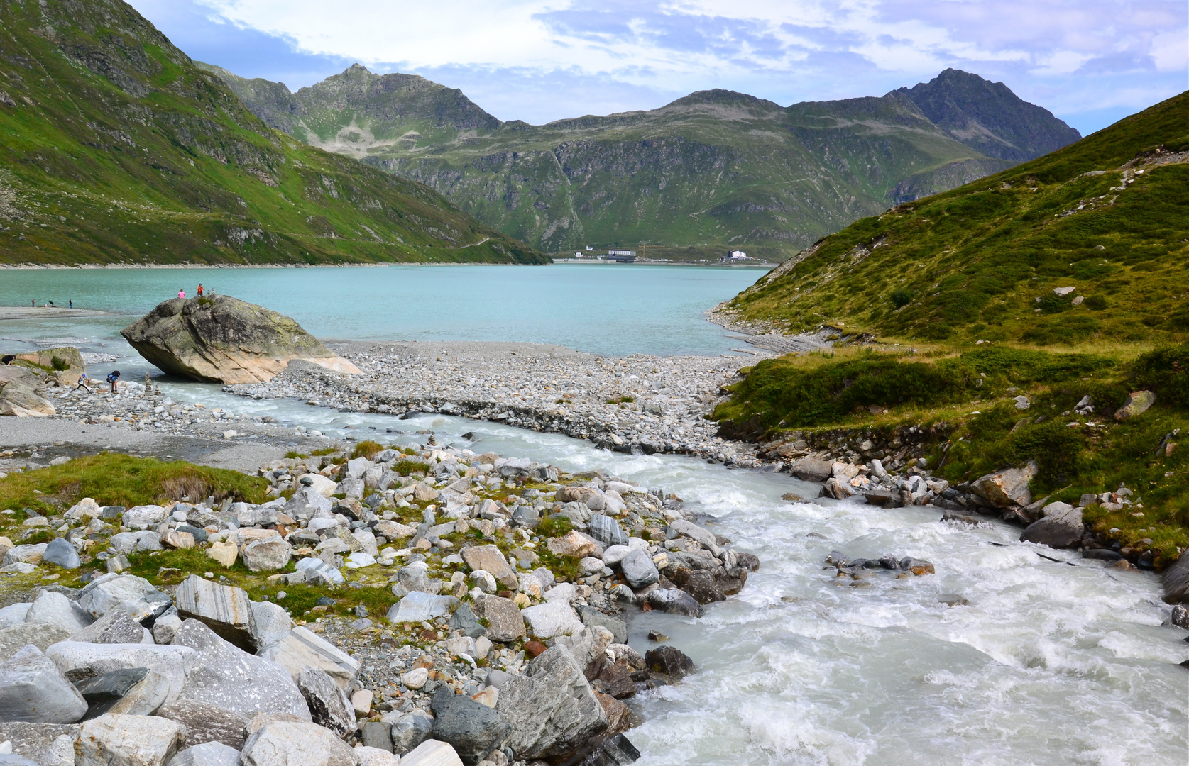 Hier mündet der Ochsenbach in den Silvrettastausee