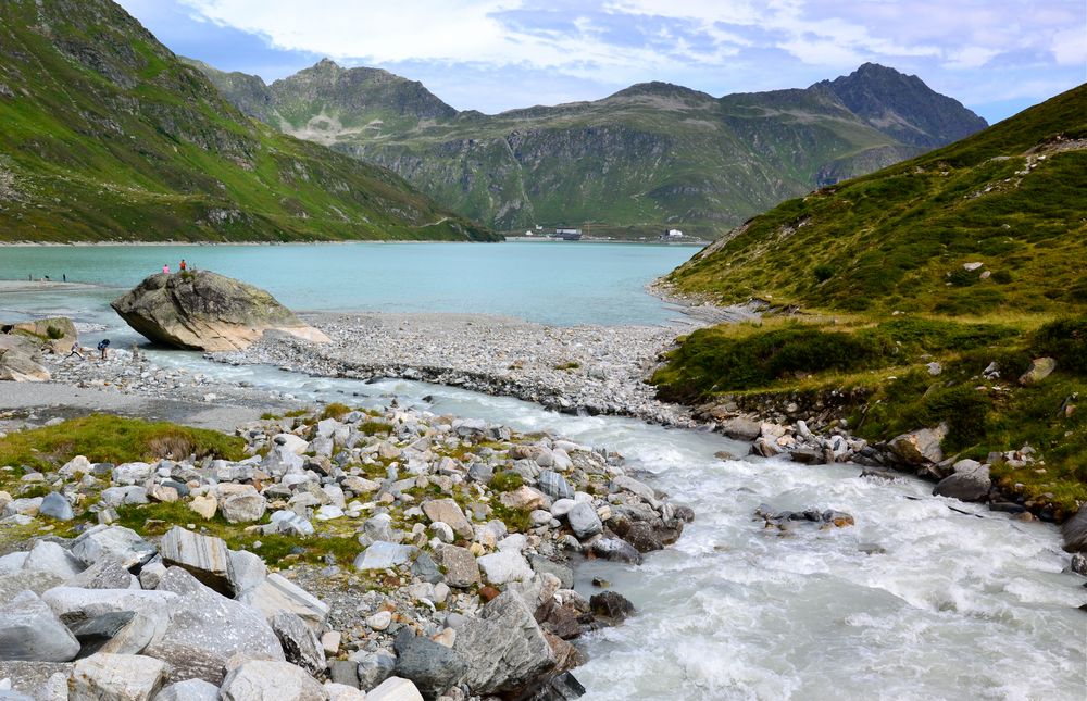 Hier mündet der Ochsenbach in den Silvrettastausee