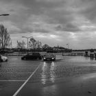 High water on the harbor parking lot Wijk bij Duurstede