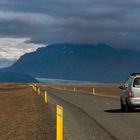 Highway no. 1 passing Hoffellsjökull glacier