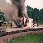 highway truck fire, oregon, us, ©1991