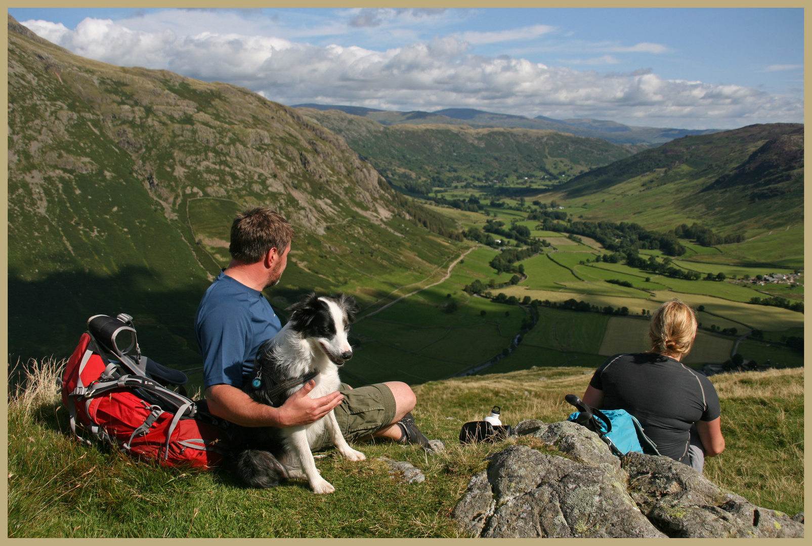 Hikers above great langdale