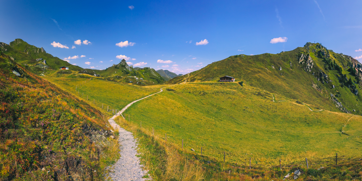 Hiking in Alps of Austria. Hirschkarspitze