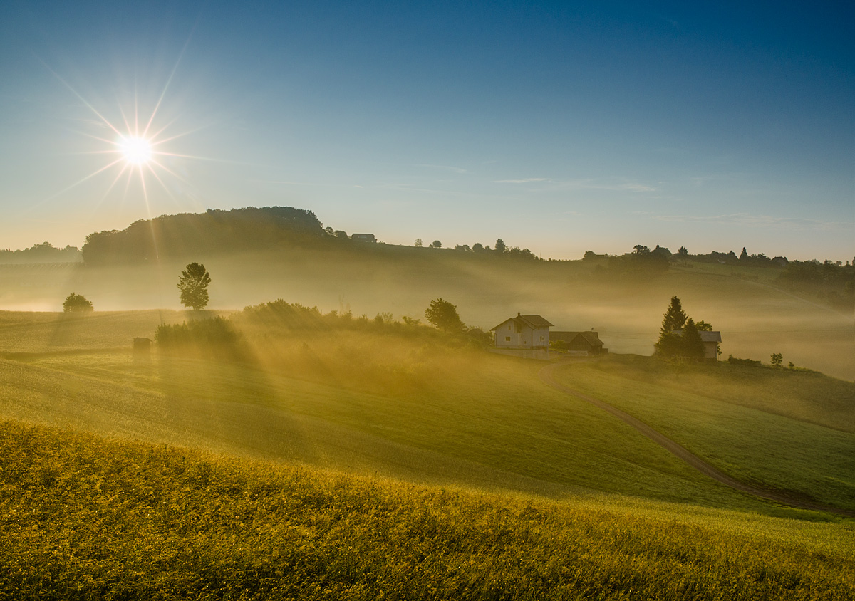 Hills in sun