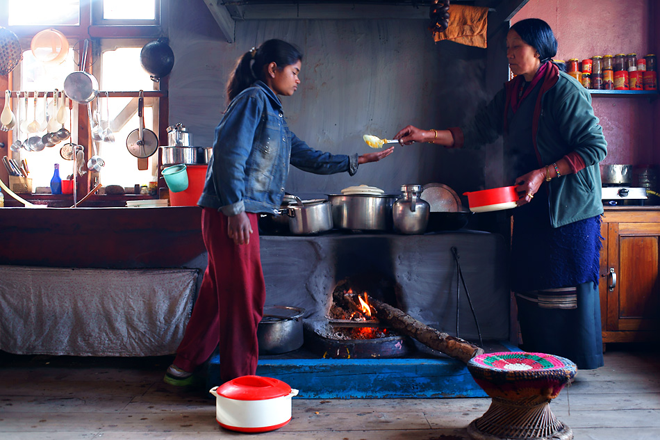 Himalaya Staat Sikkim (Indien) – Gästehaustküche auf fast 4000 Höhenmeter