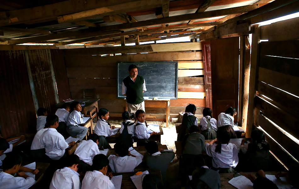 Himalaya Staat Sikkim (Indien) – Grundschule Klassenzimmer Nr. 1