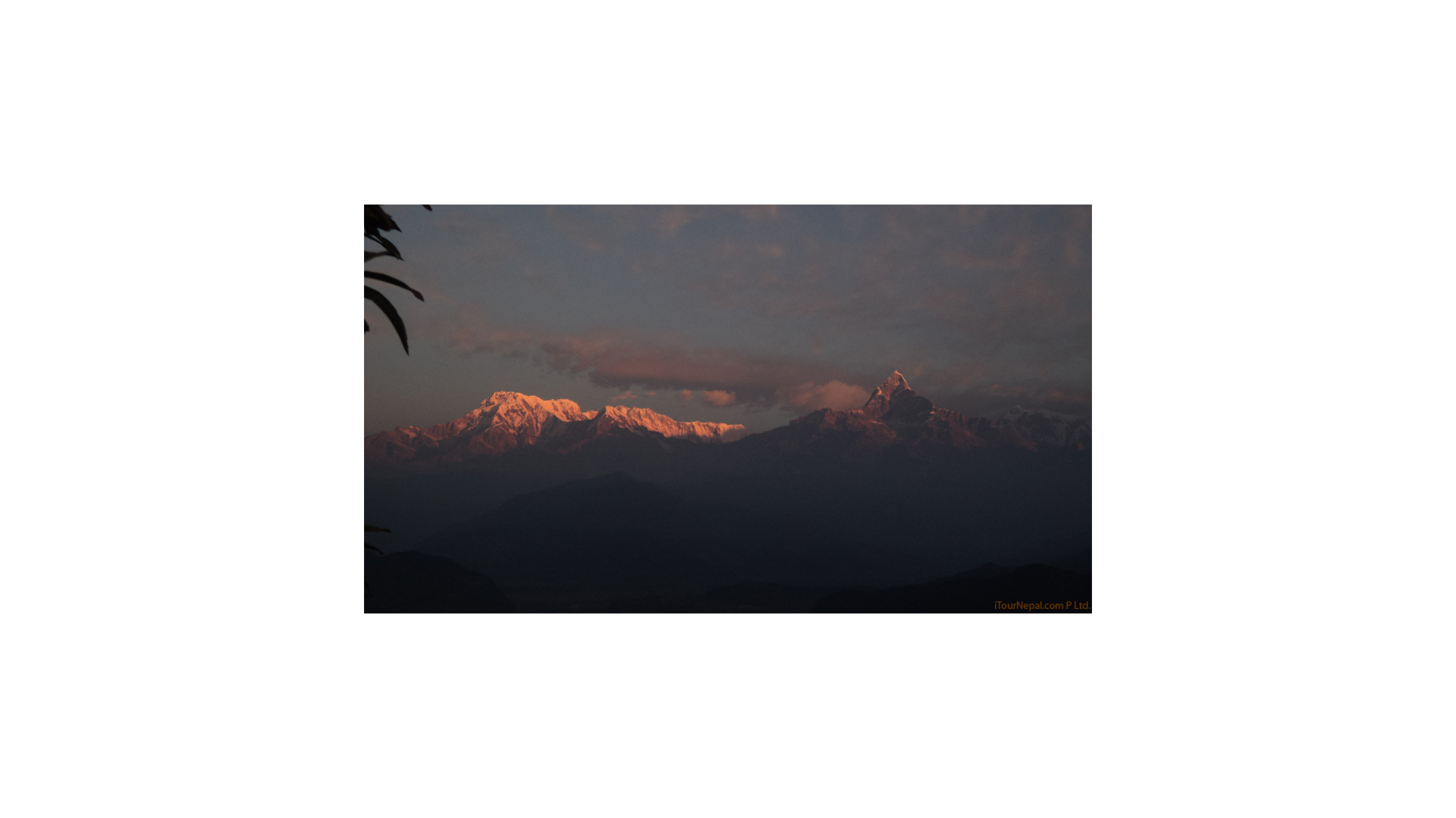 Himalayan peaks of Annapurna range with first rays of sun