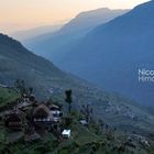 Himalayan valley at dusk