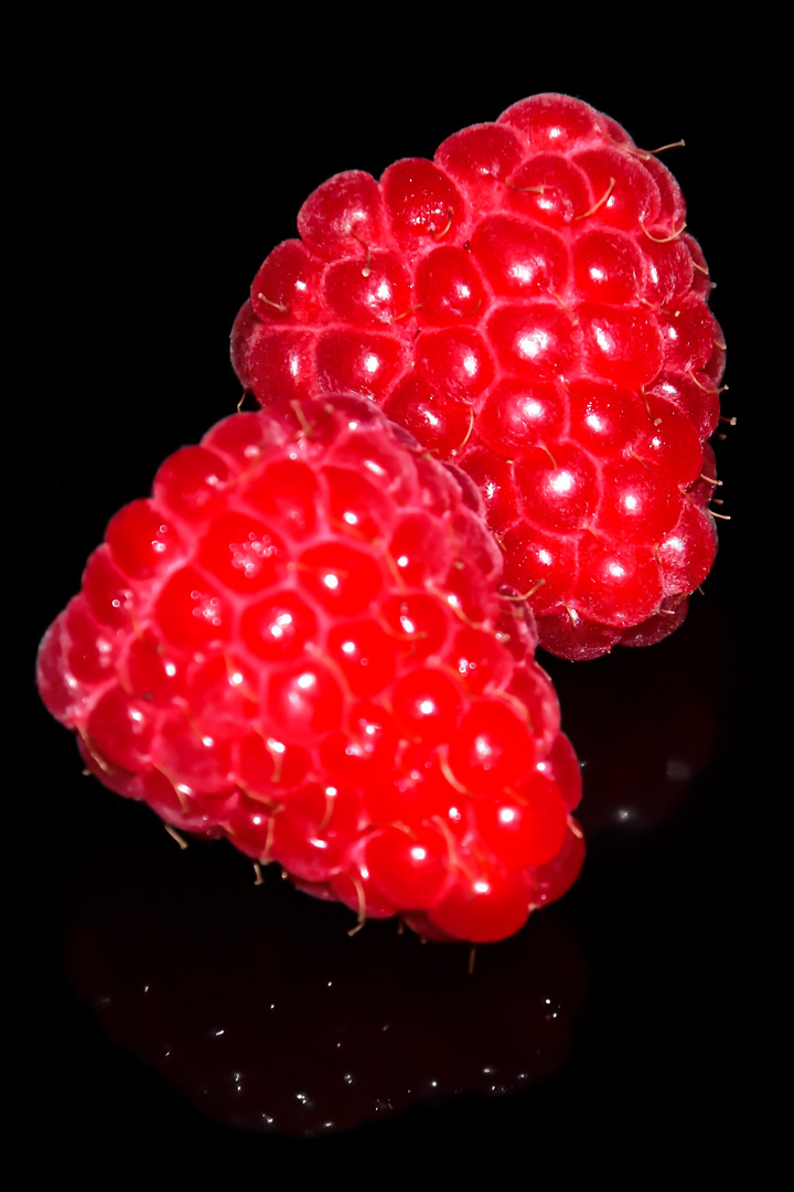 Himbeeren gespiegelt