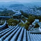 Himeiji - Blick vom Hauptturm über die Festungsanlage und die moderne Stadt