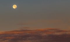 Himmel mit Mond heute morgen