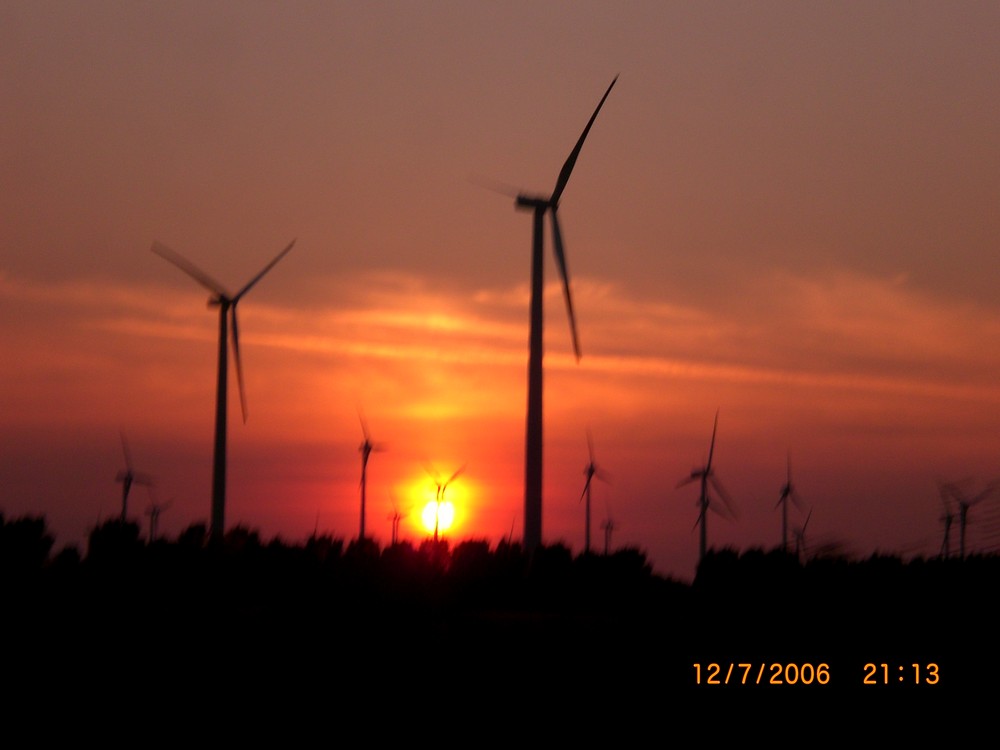 Himmel mit Windrädern