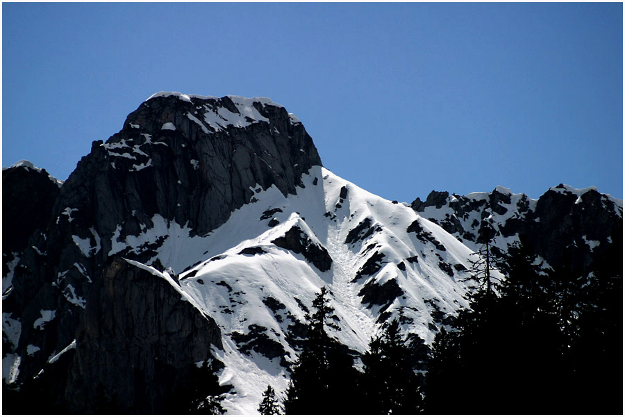 himmel, schnee und berge