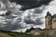 Himmel über dem Schloss von Saumur/F