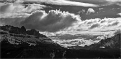 Himmel über Rosengarten, Karerpaß und Latemar