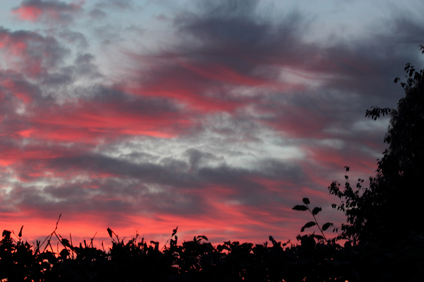 Himmelfarbe beim Sonnenuntergang