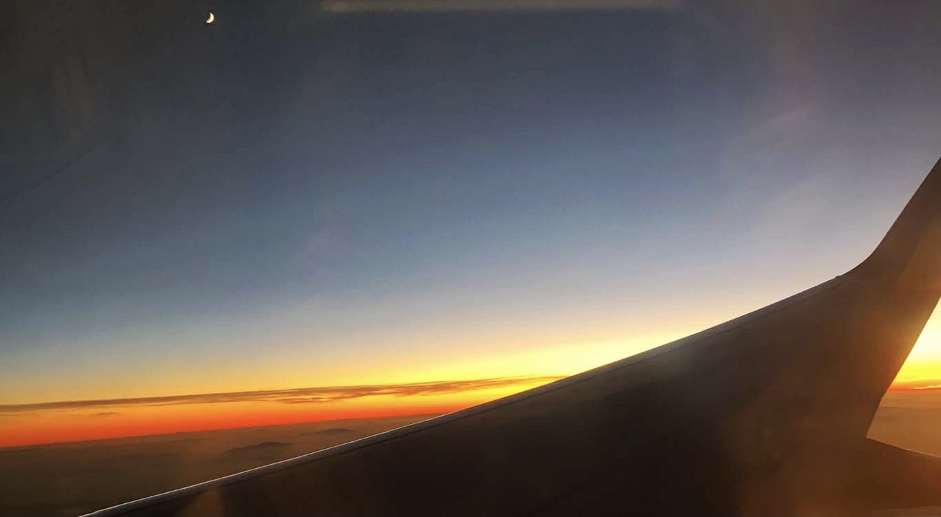 Himmelsfarben aus dem Flugzeug