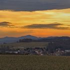 Himmelsfarbenglück am Morgen bei der Napoleonlinde in Hohburkersdorf